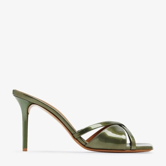Malone Souliers Penn 85 Slide Sandals Perla Green 38 Like New (Note) - Picture 1 of 6